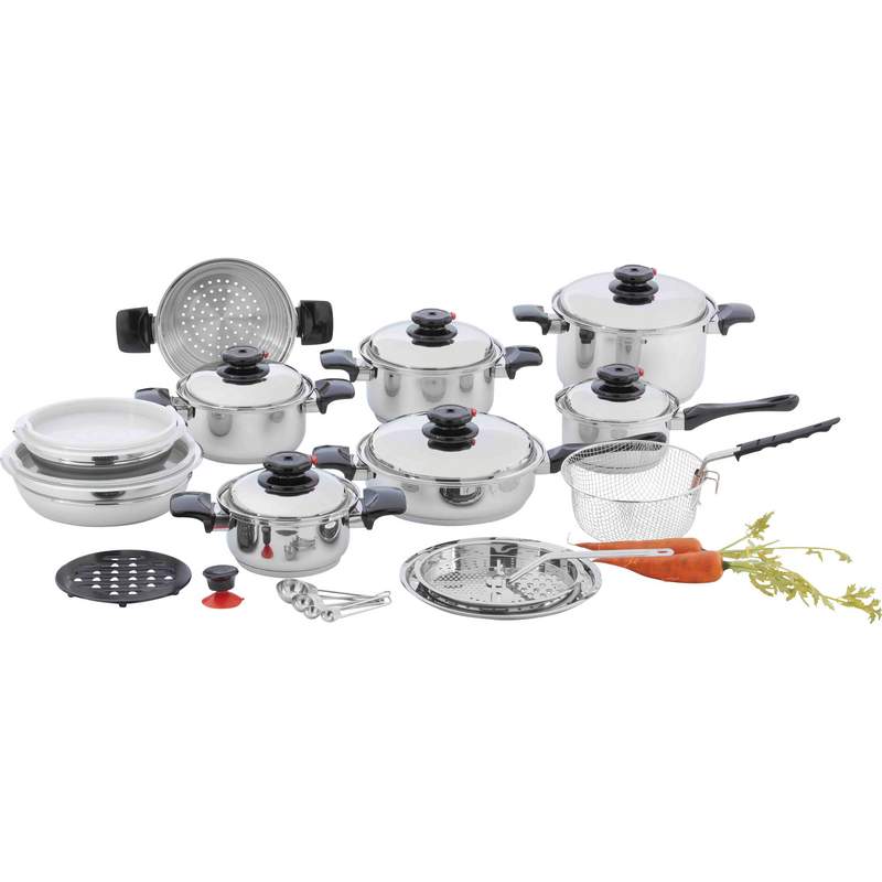 Chef's Secret® 28pc 12-element T304 Stainless Steel waterless Cookware